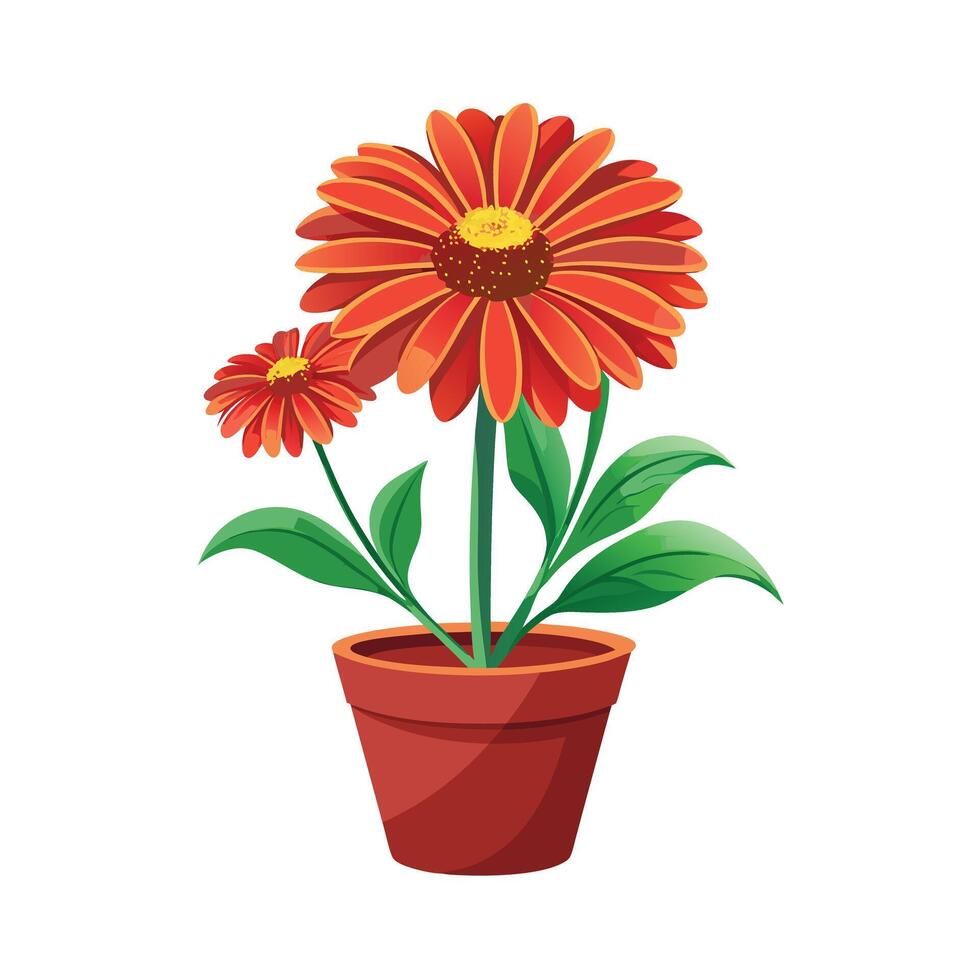 Beautiful Flowerpot Houseplant Illustration vector