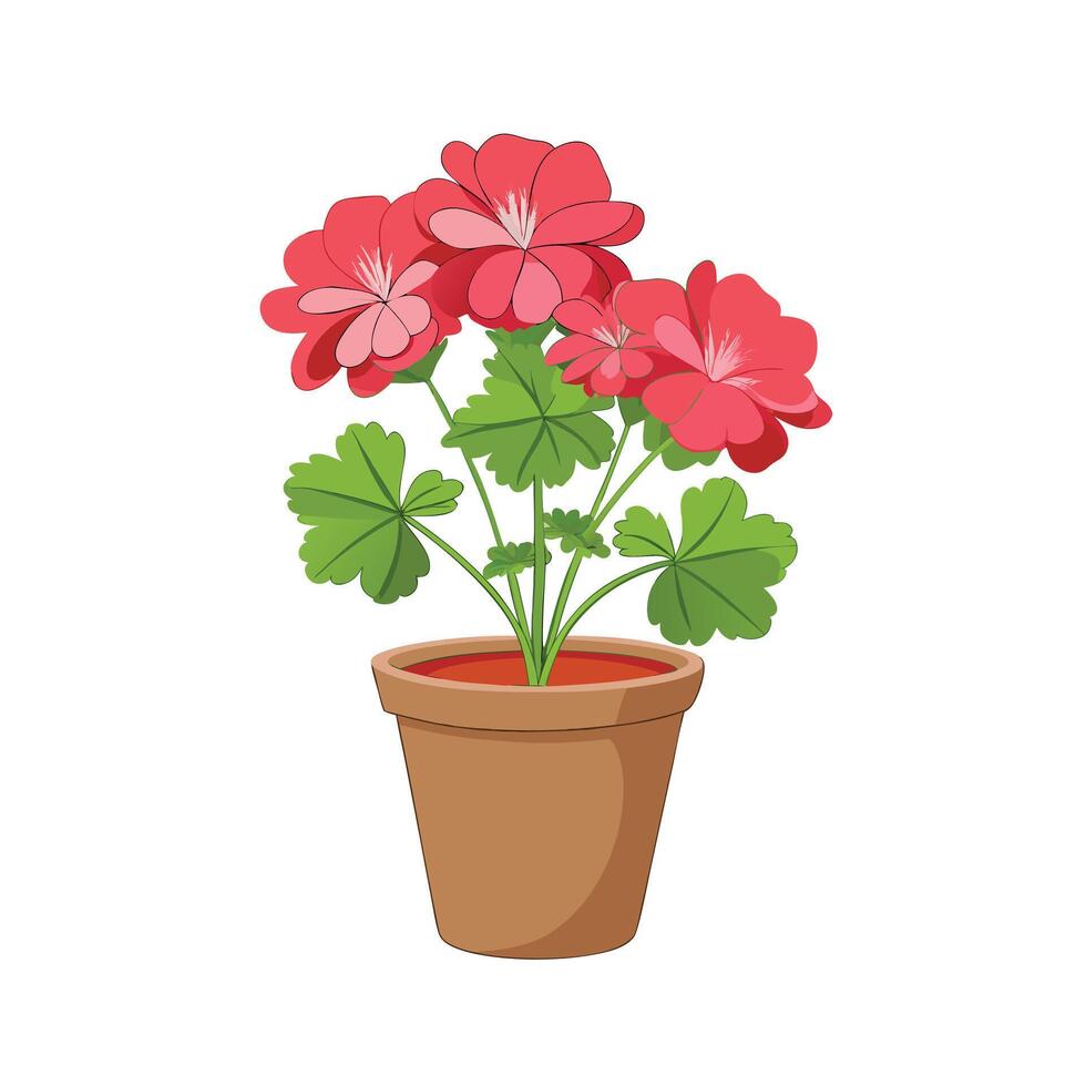Beautiful Flowerpot Houseplant Illustration vector