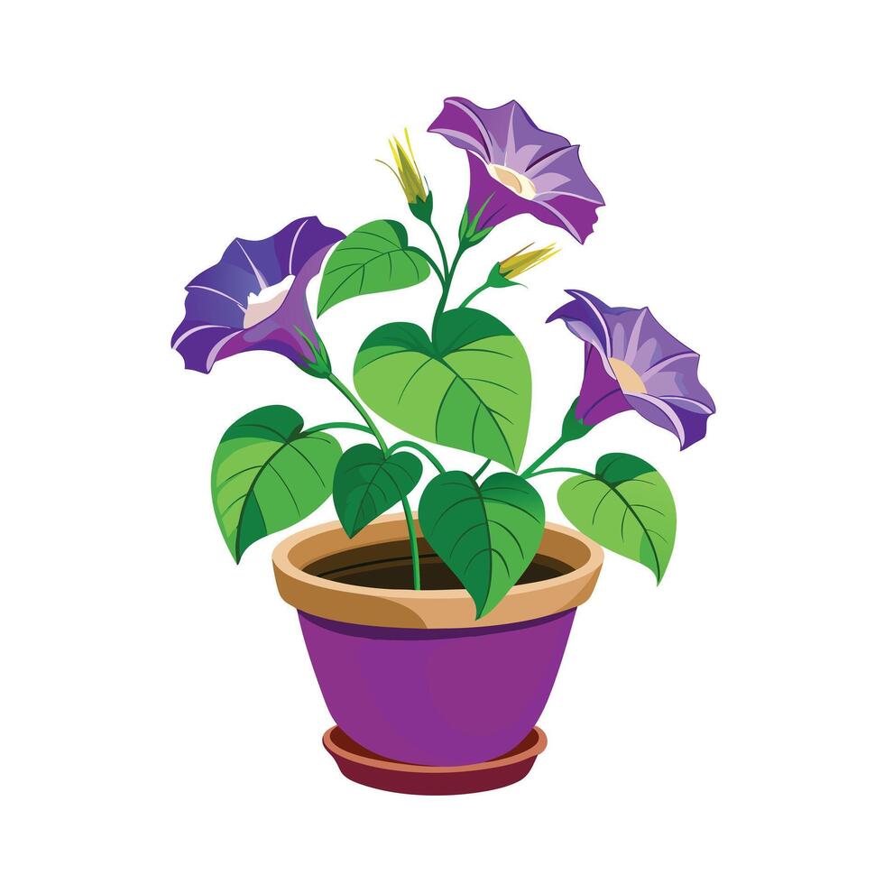 Beautiful Flowerpot Houseplant Illustration vector