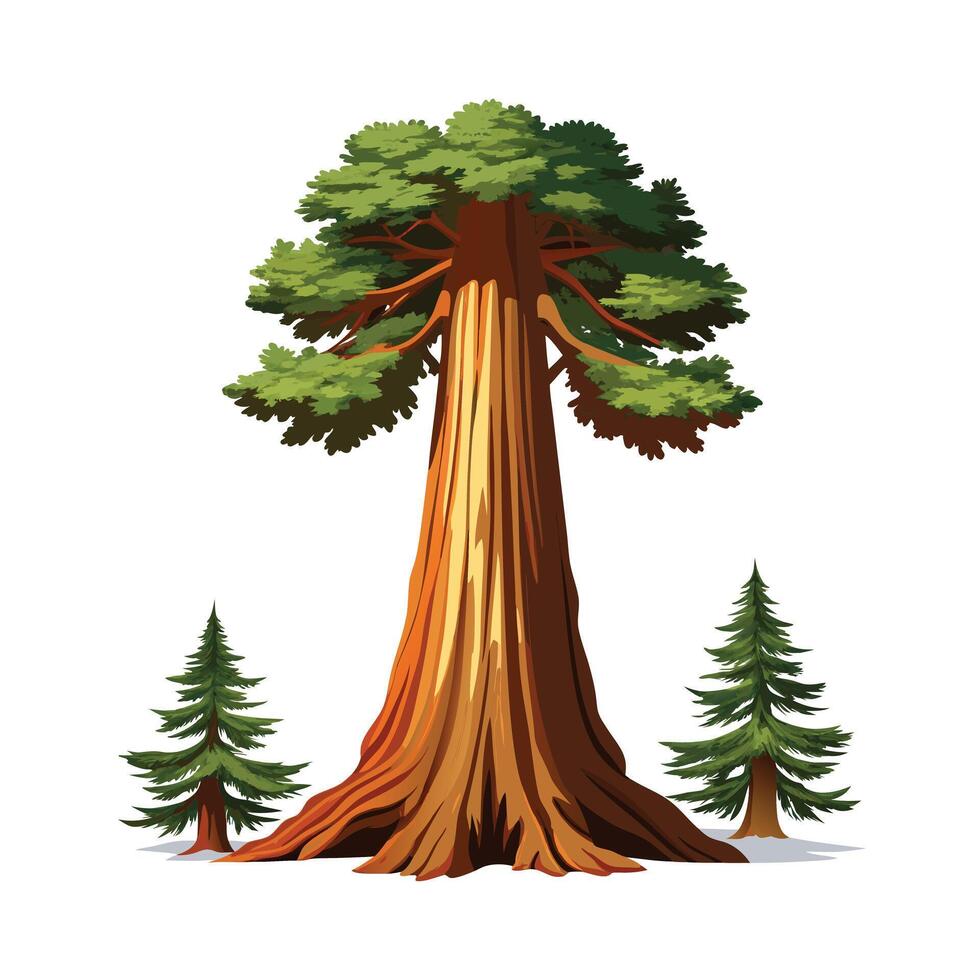 Beautiful Single Big Tree Illustration vector