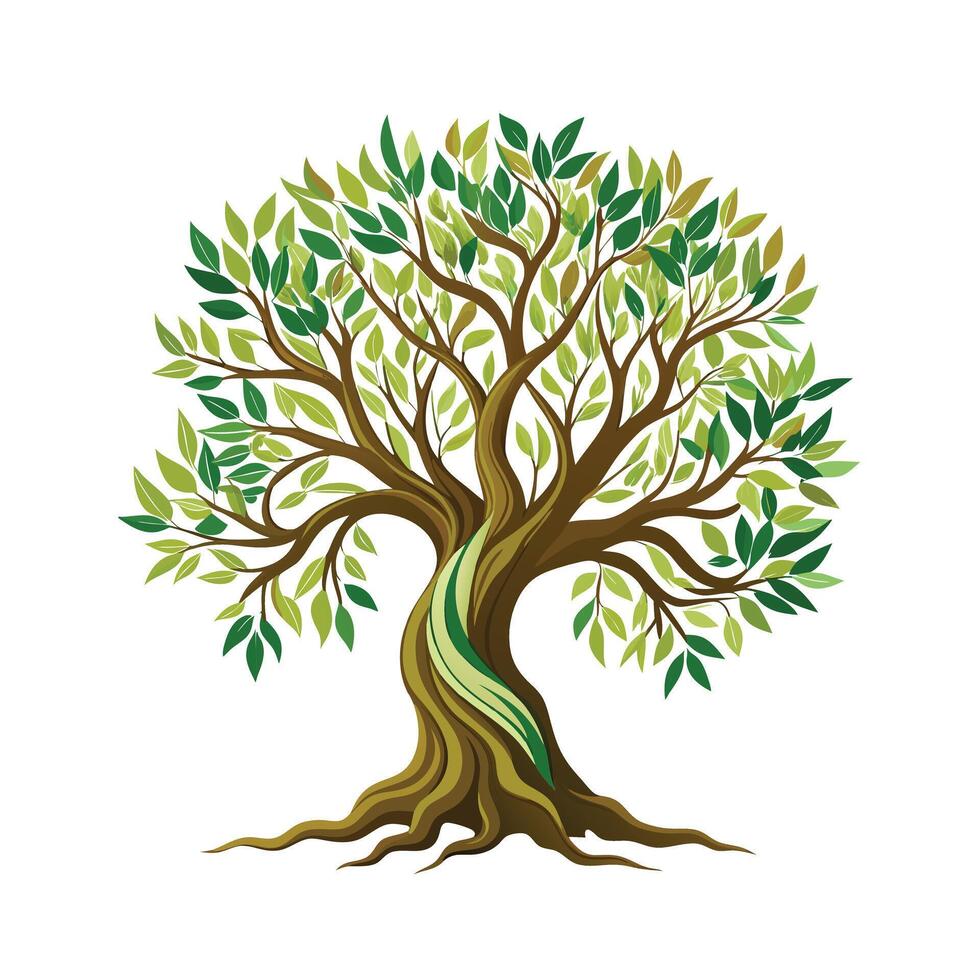 Beautiful Single Big Tree Illustration vector