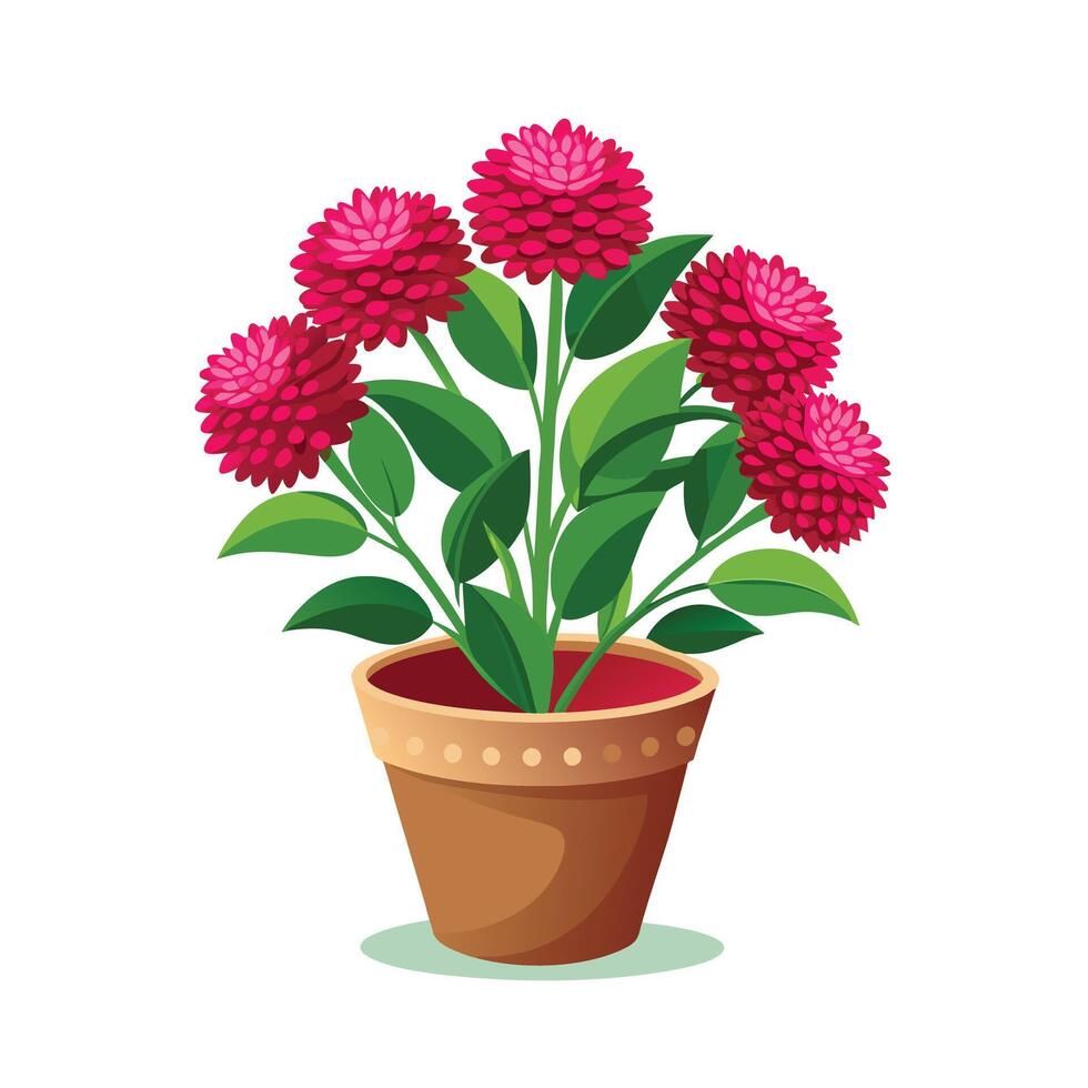 Beautiful Flowerpot Houseplant Illustration vector