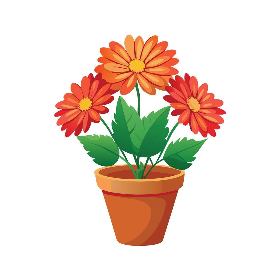 Beautiful Flowerpot Houseplant Illustration vector