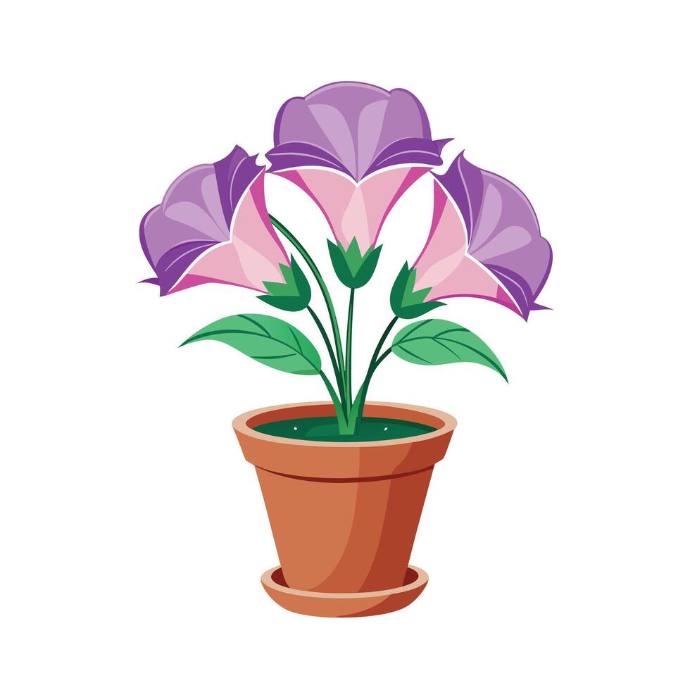 Beautiful Flowerpot Houseplant Illustration vector