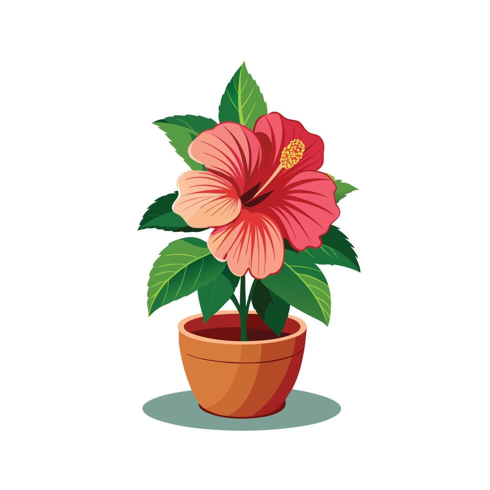 Beautiful Flowerpot Houseplant Illustration vector