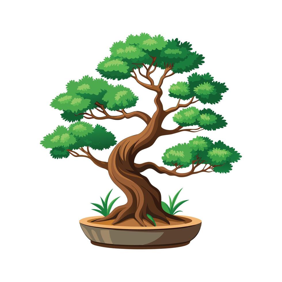 Beautiful Single Big Tree Illustration vector