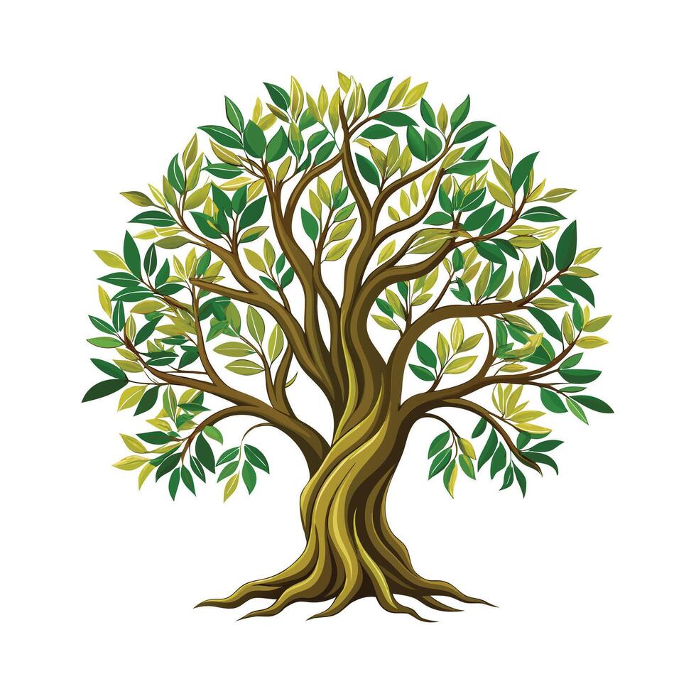 Beautiful Single Big Tree Illustration vector