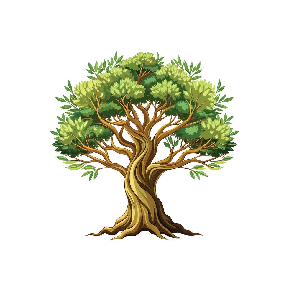 Beautiful Single Big Tree Illustration vector