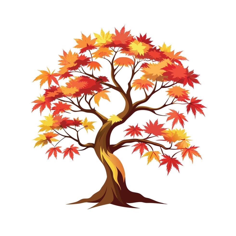 Beautiful Single Big Tree Illustration vector