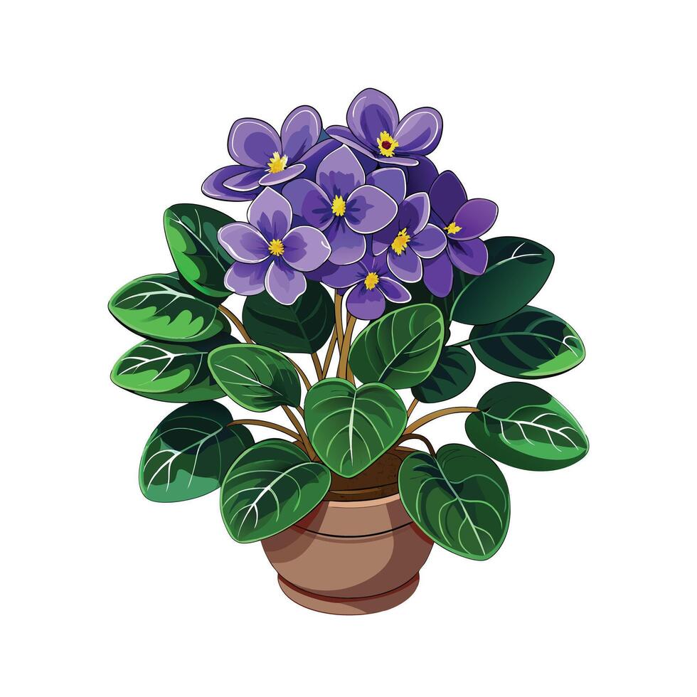 Beautiful Flowerpot Houseplant Illustration vector