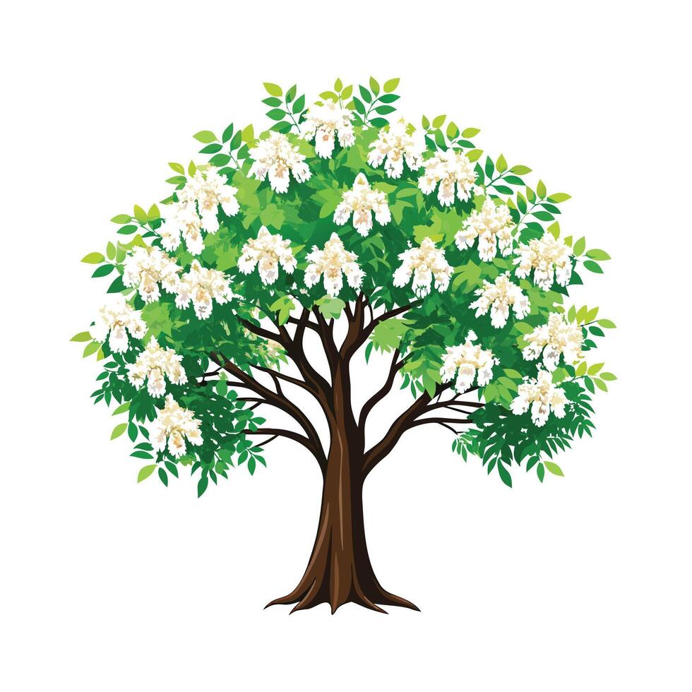 Beautiful Single Big Tree Illustration vector