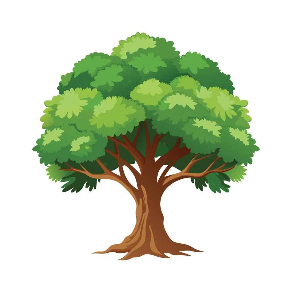 Beautiful Single Big Tree Illustration vector