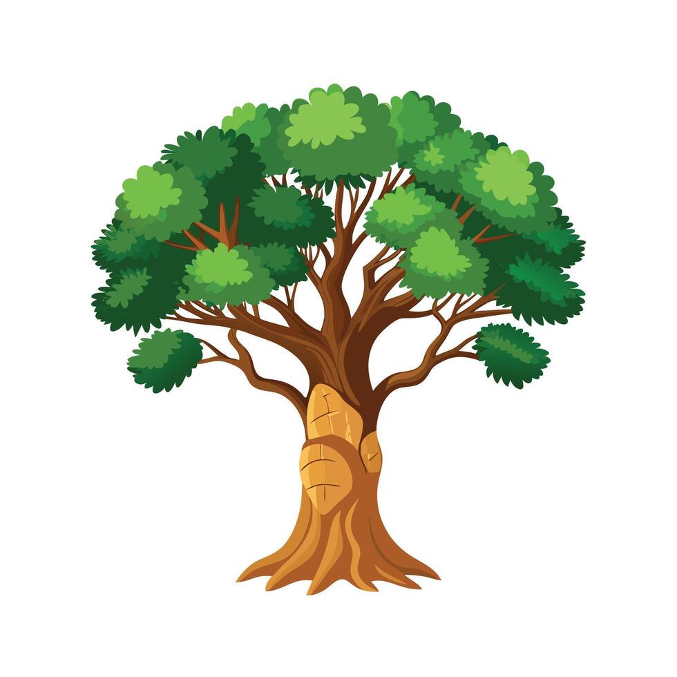 Beautiful Single Big Tree Illustration vector