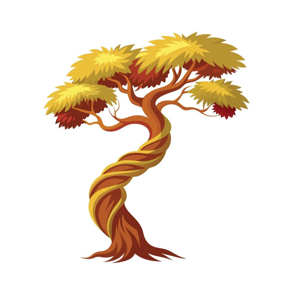 Beautiful Single Big Tree Illustration vector