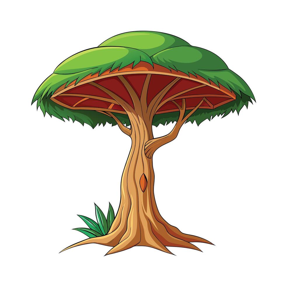 Beautiful Single Big Tree Illustration vector