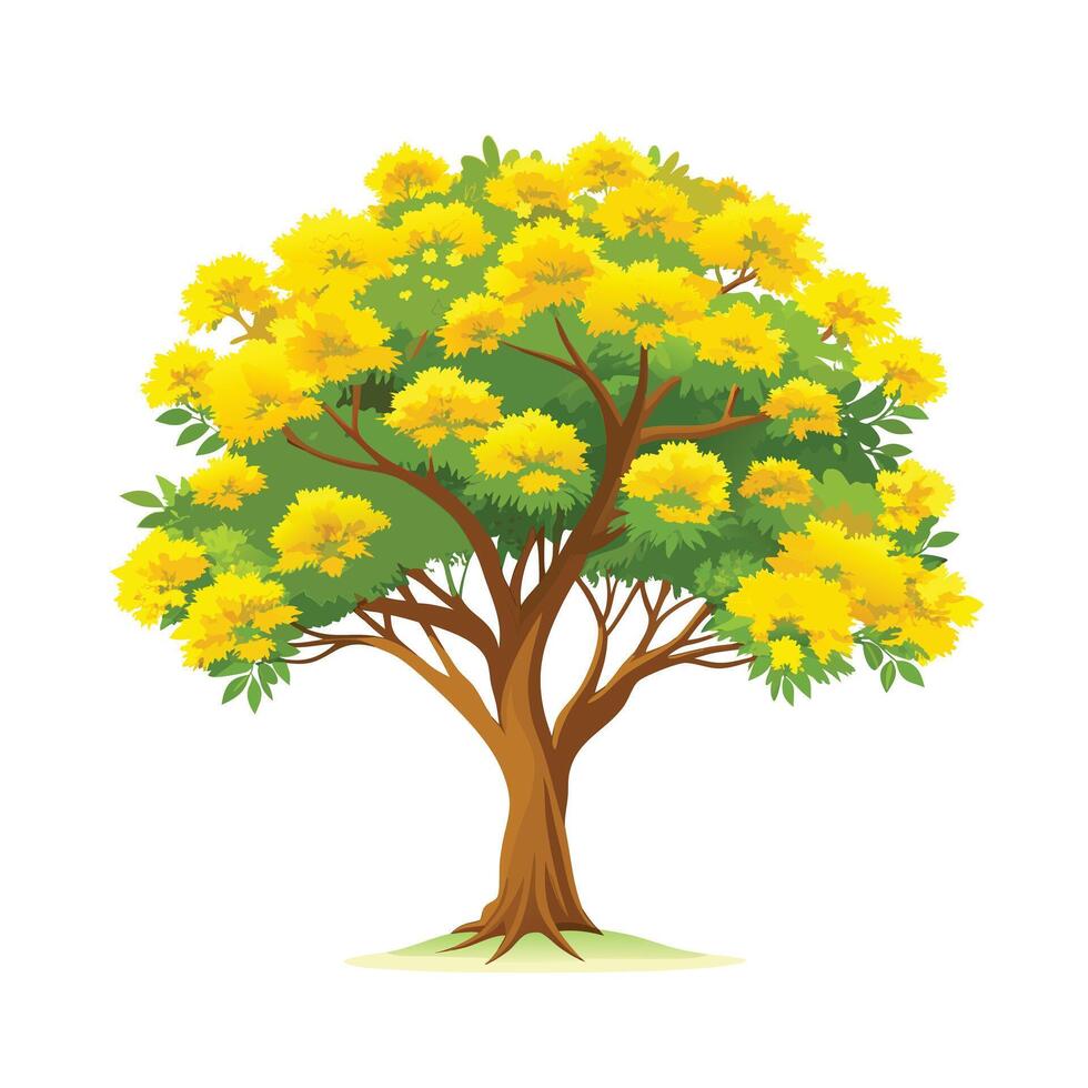 Beautiful Single Big Tree Illustration vector