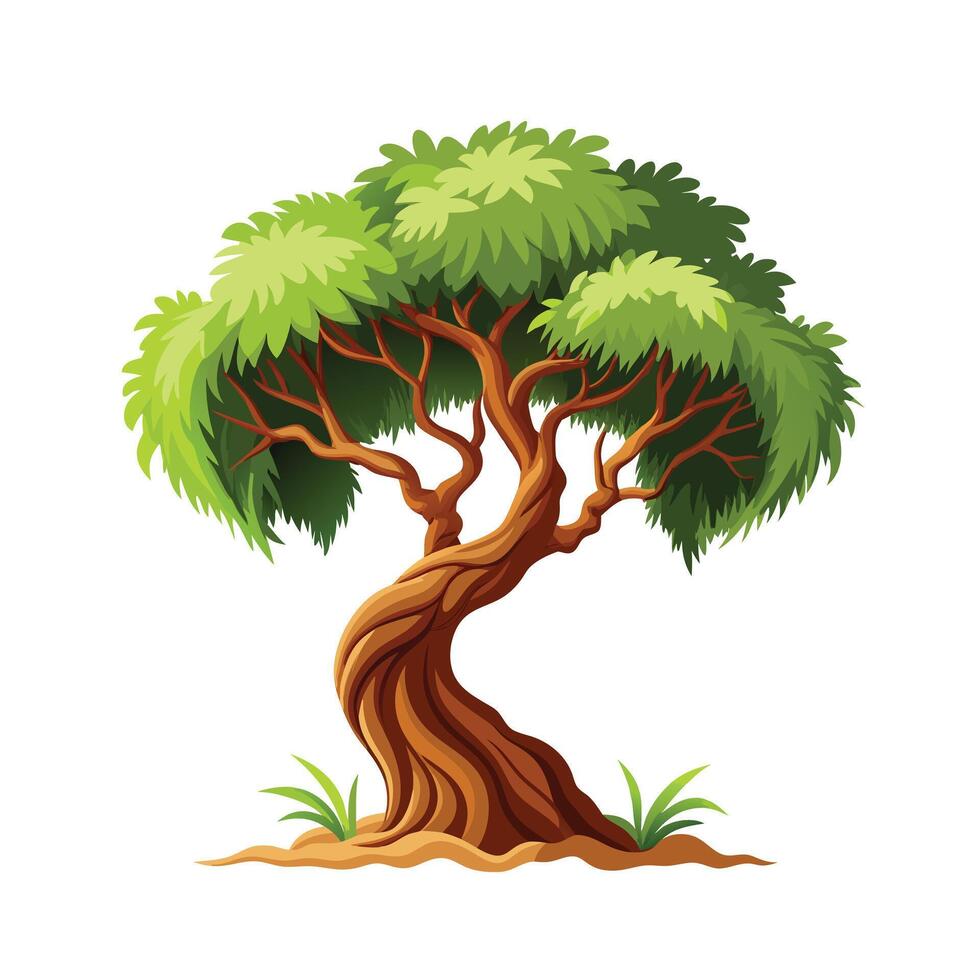 Beautiful Single Big Tree Illustration vector