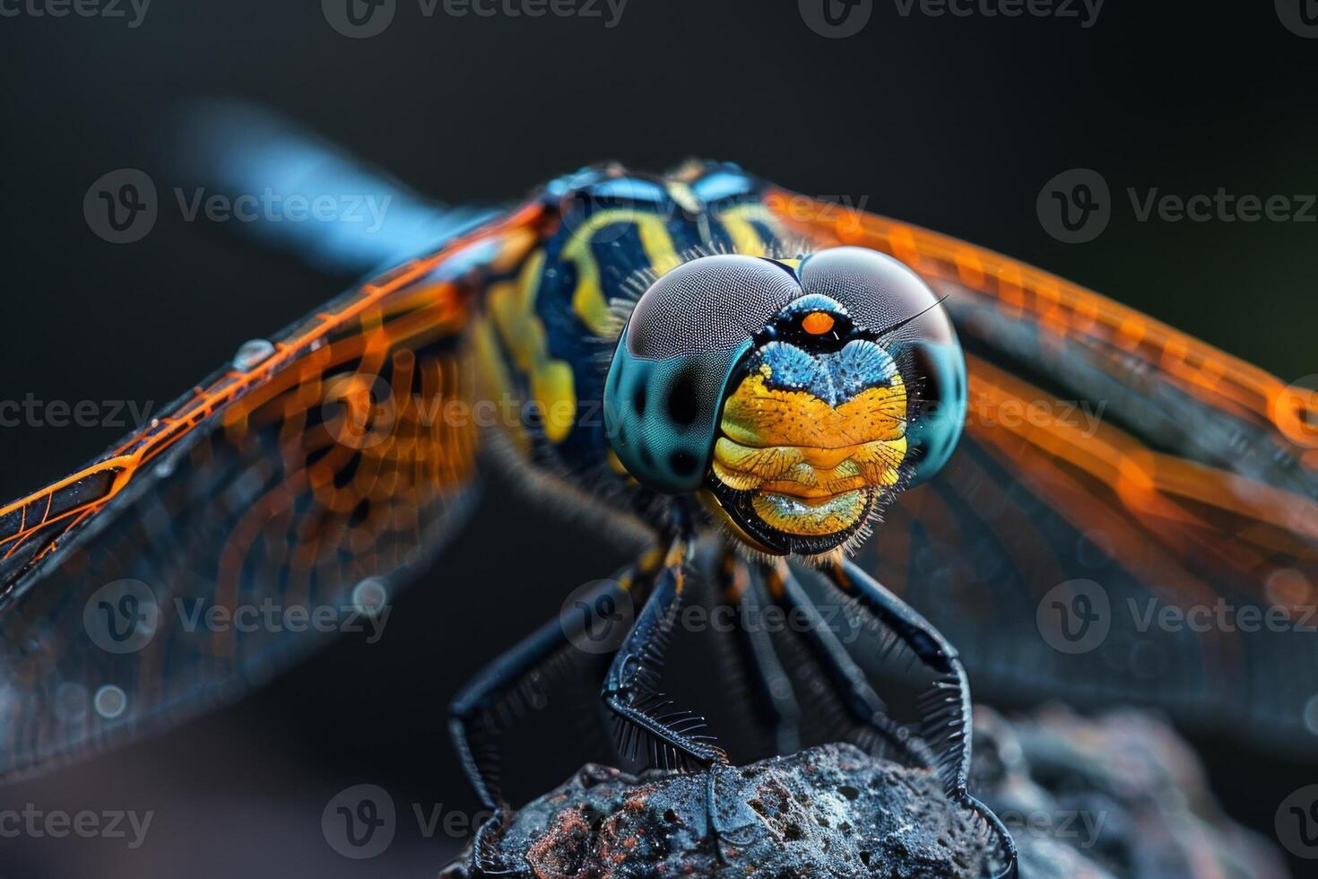 Close-Up of a Colorful Dragonfly photo