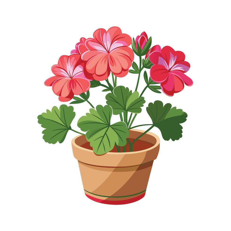 Beautiful Flowerpot Houseplant Illustration vector