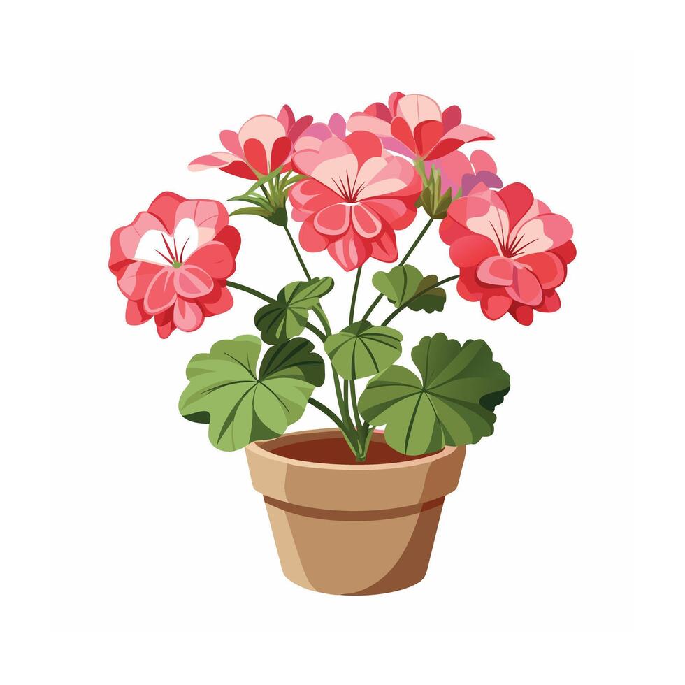 Beautiful Flowerpot Houseplant Illustration vector