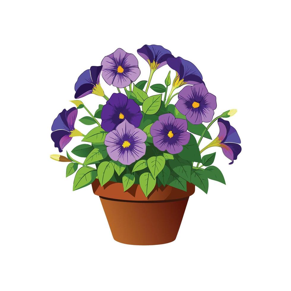 Beautiful Flowerpot Houseplant Illustration vector