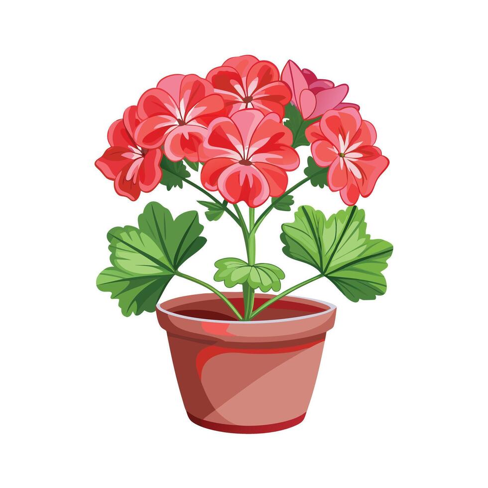 Beautiful Flowerpot Houseplant Illustration vector