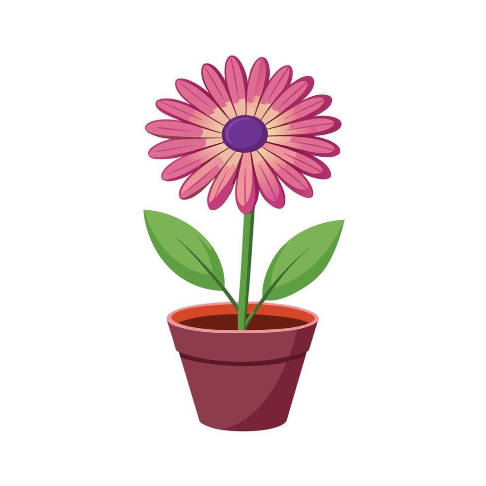 Beautiful Flowerpot Houseplant Illustration vector