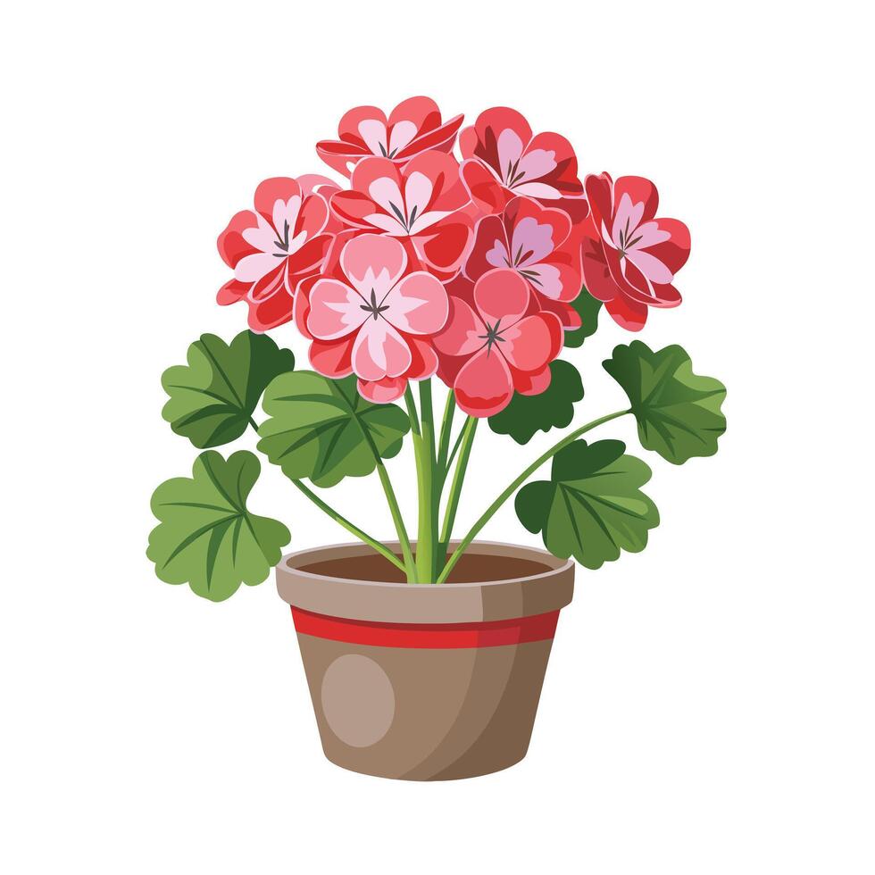 Beautiful Flowerpot Houseplant Illustration vector