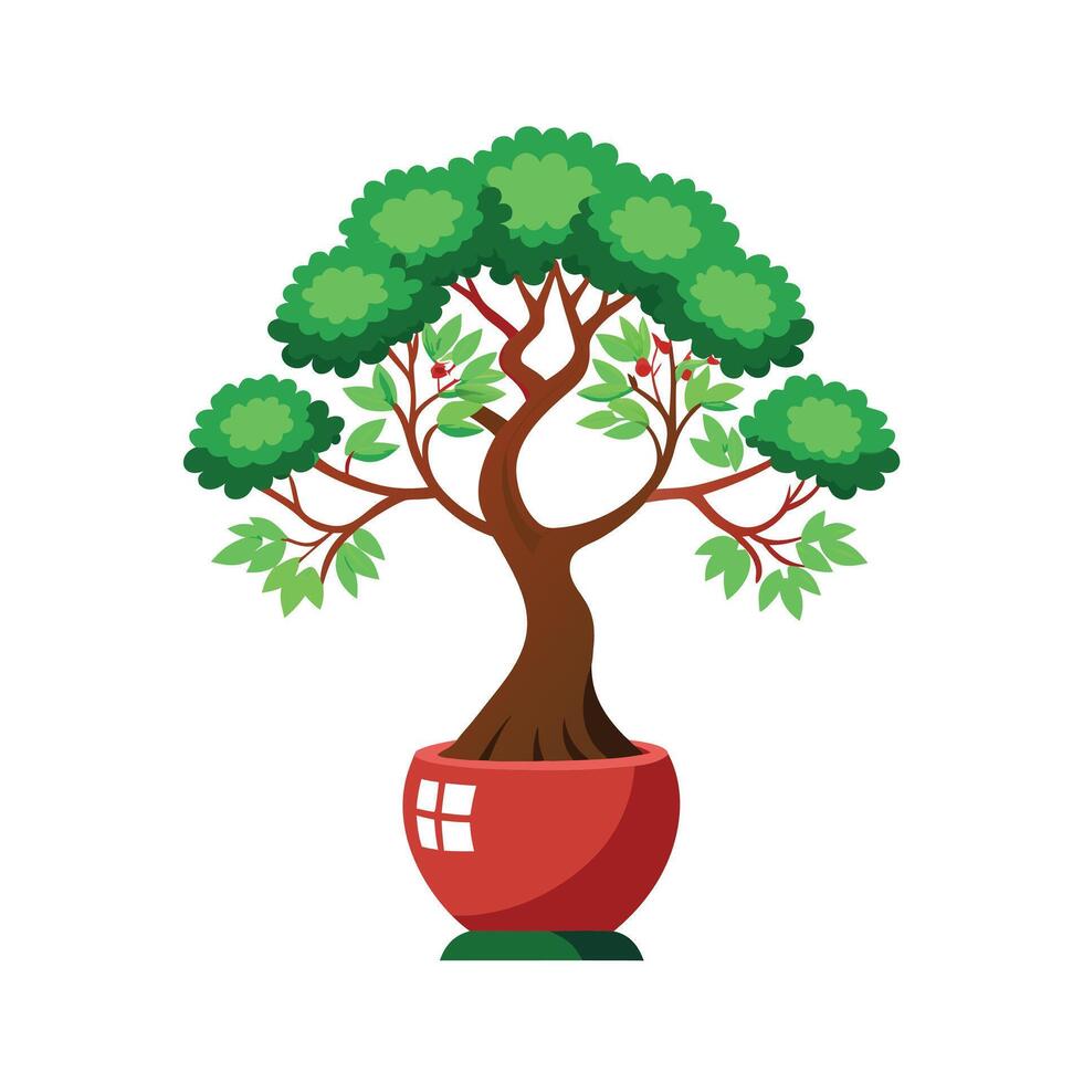 Beautiful Single Big Tree Illustration vector