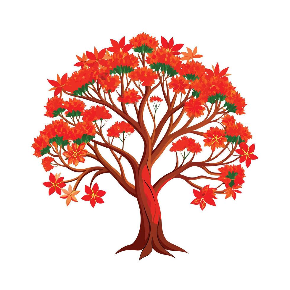 Beautiful Single Big Tree Illustration vector