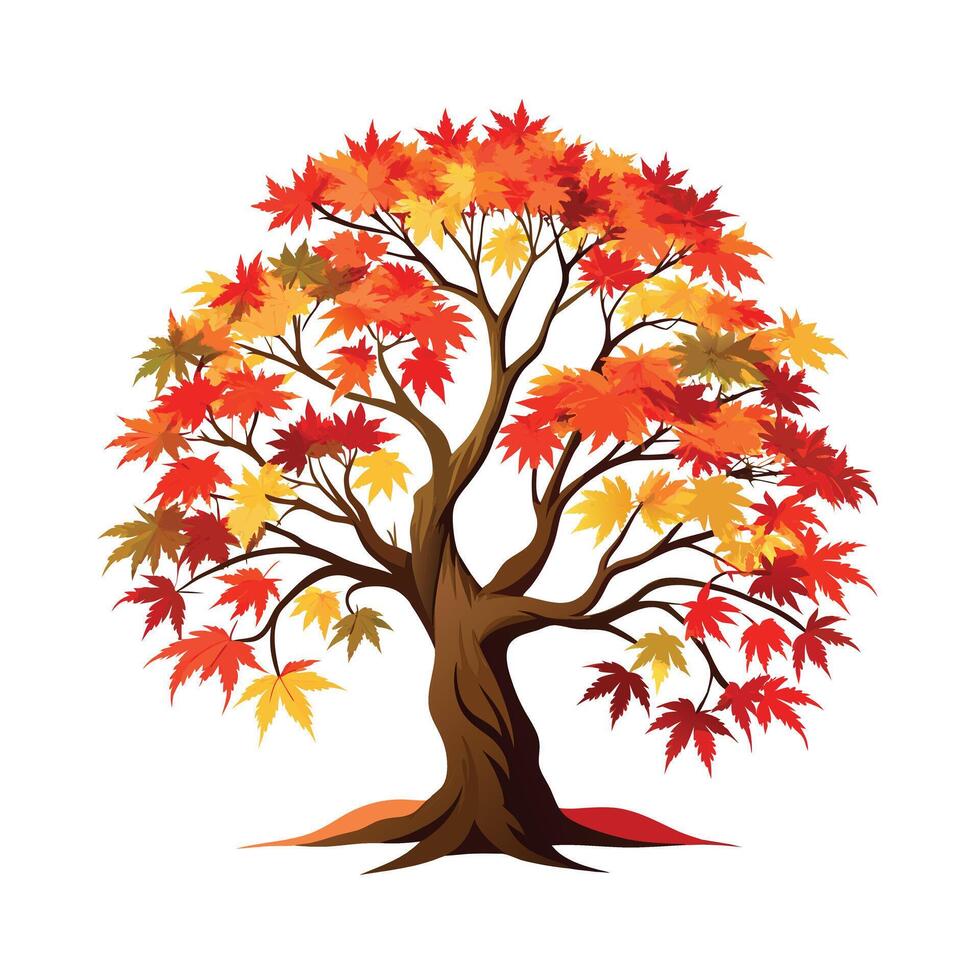 Beautiful Single Big Tree Illustration vector