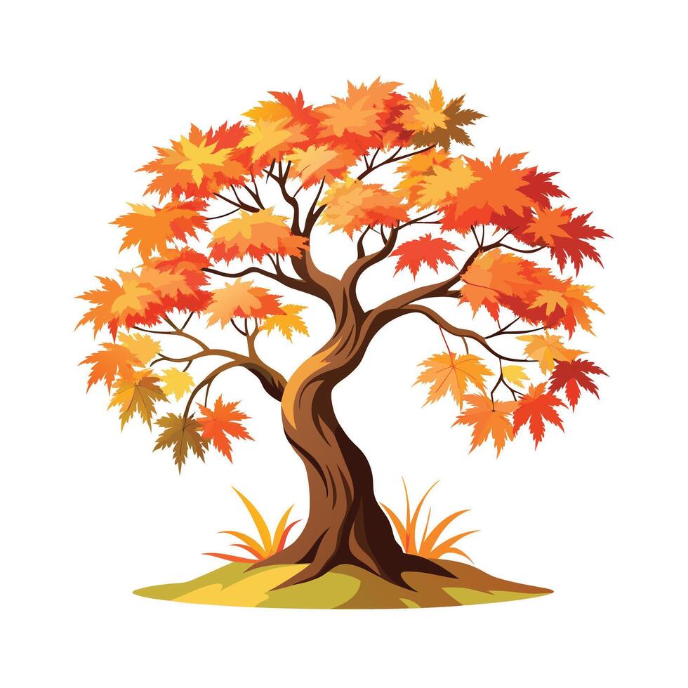 Beautiful Single Big Tree Illustration vector