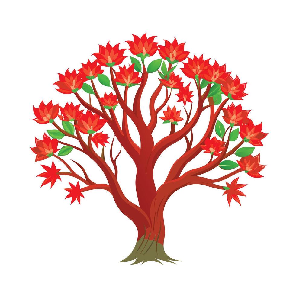 Beautiful Single Big Tree Illustration vector