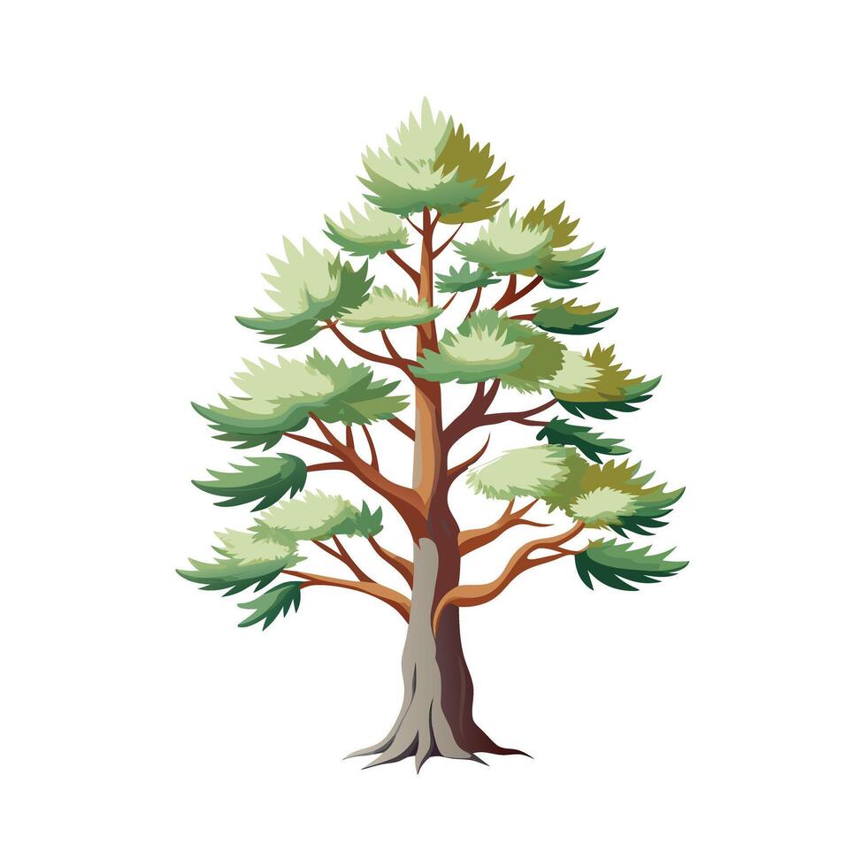 Beautiful Single Big Tree Illustration vector