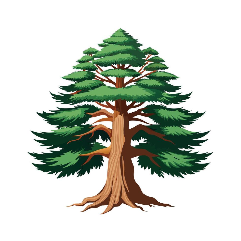 Beautiful Single Big Tree Illustration vector