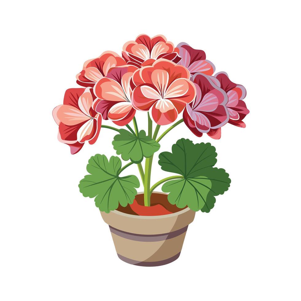 Beautiful Flowerpot Houseplant Illustration vector