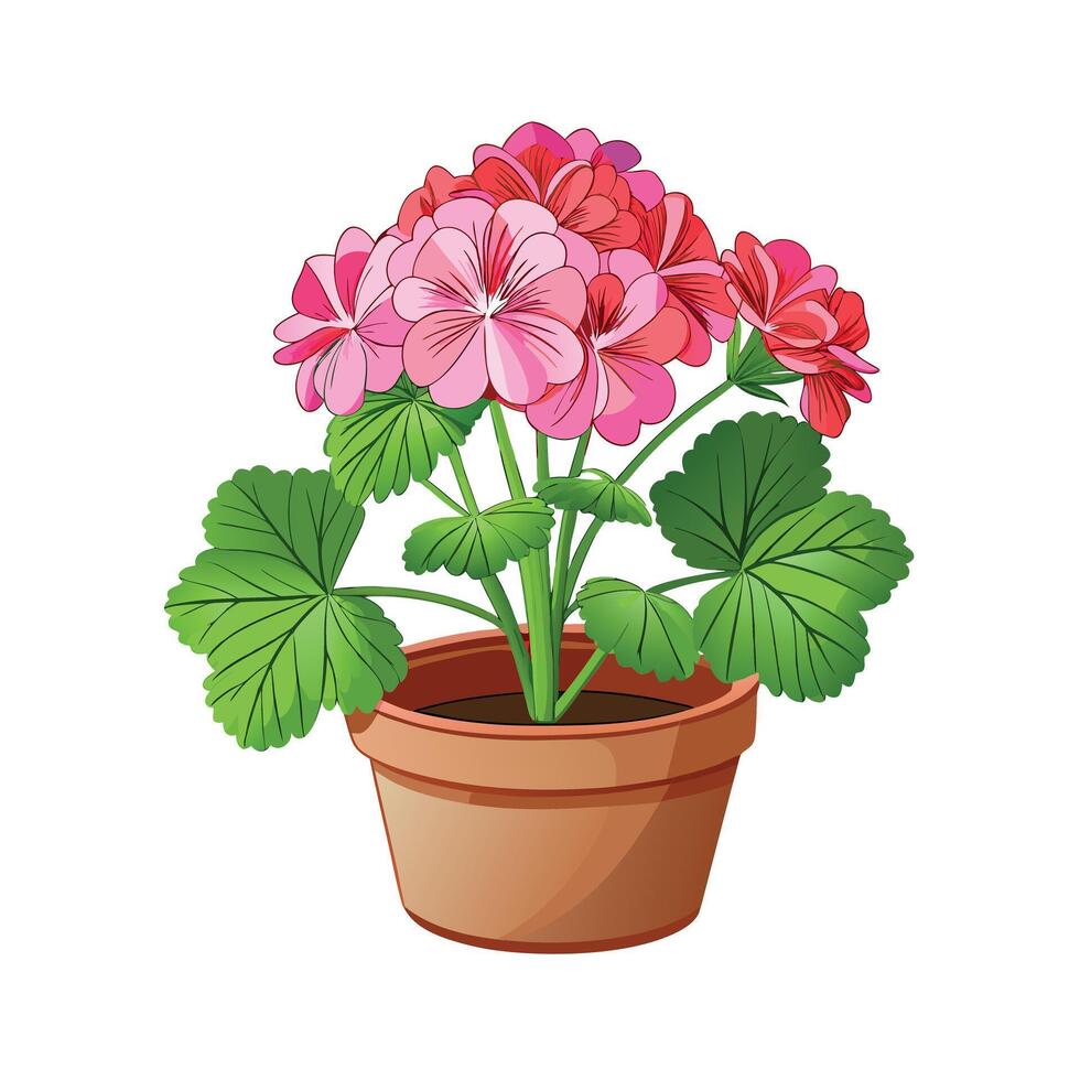 Beautiful Flowerpot Houseplant Illustration vector