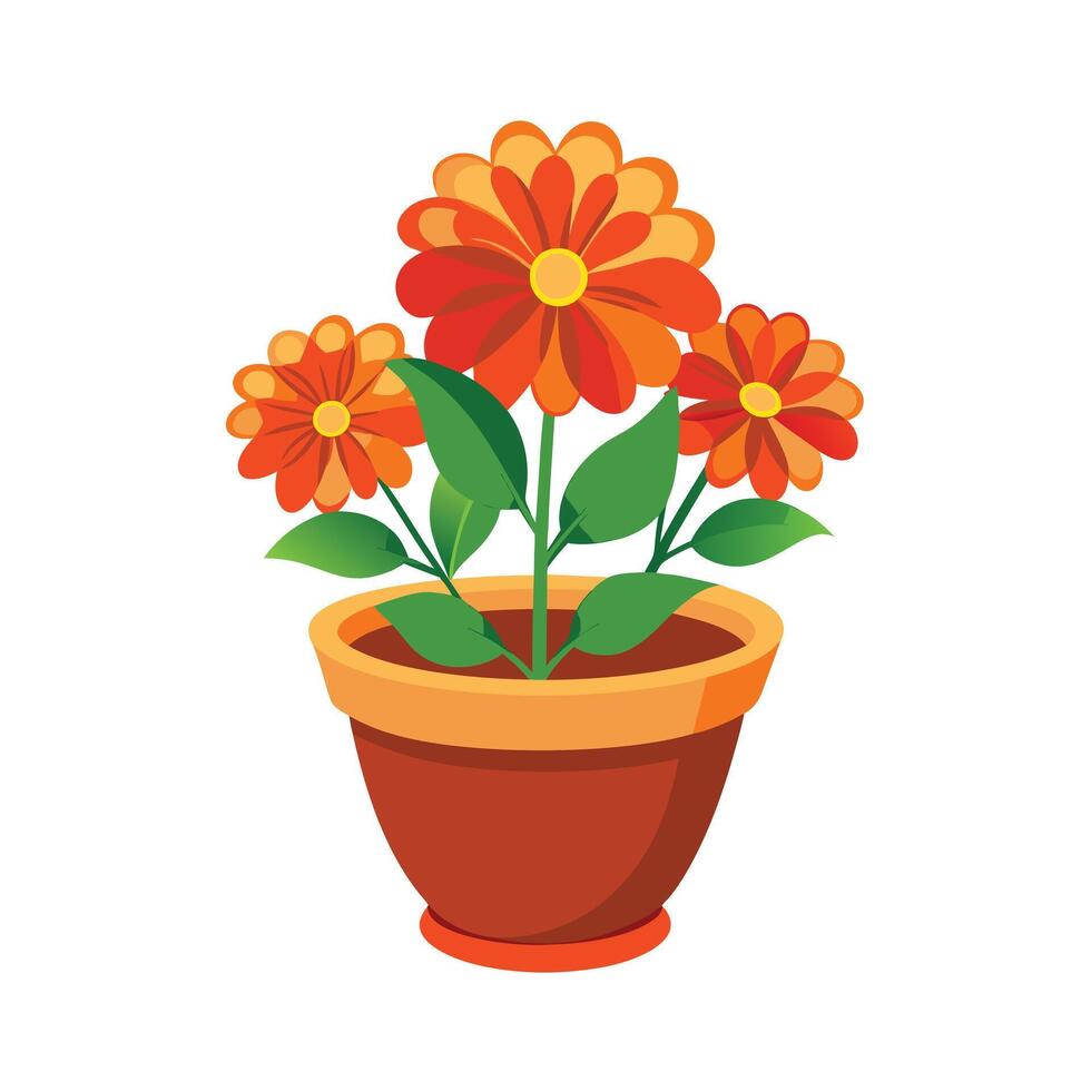 Beautiful Flowerpot Houseplant Illustration vector