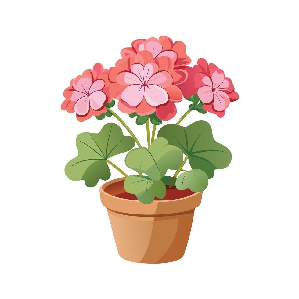Beautiful Flowerpot Houseplant Illustration vector