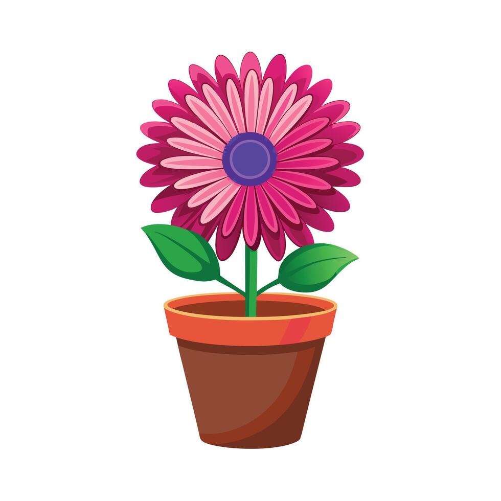 Beautiful Flowerpot Houseplant Illustration vector