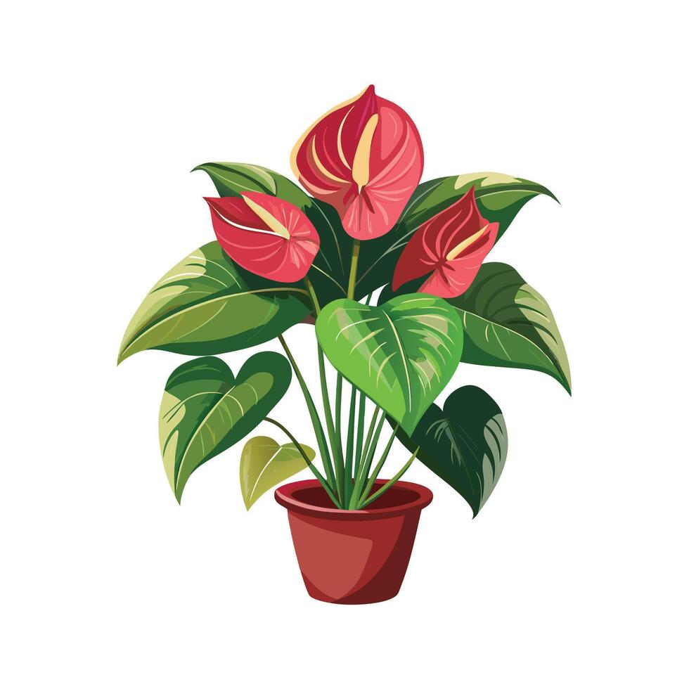 Beautiful Flowerpot Houseplant Illustration vector