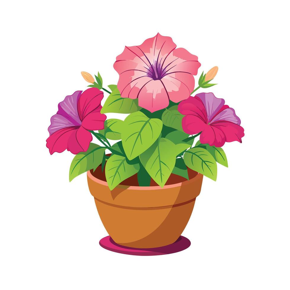 Beautiful Flowerpot Houseplant Illustration vector