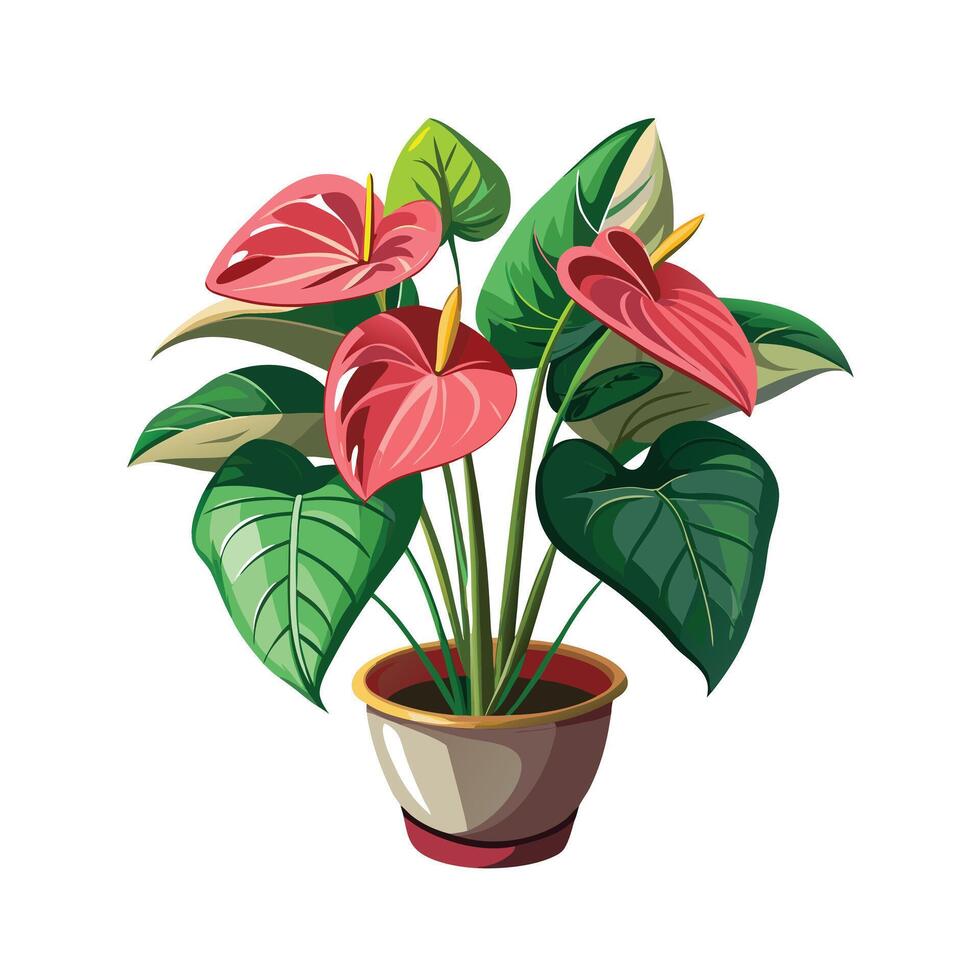 Beautiful Flowerpot Houseplant Illustration vector