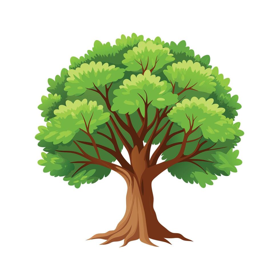 Beautiful Single Big Tree Illustration vector
