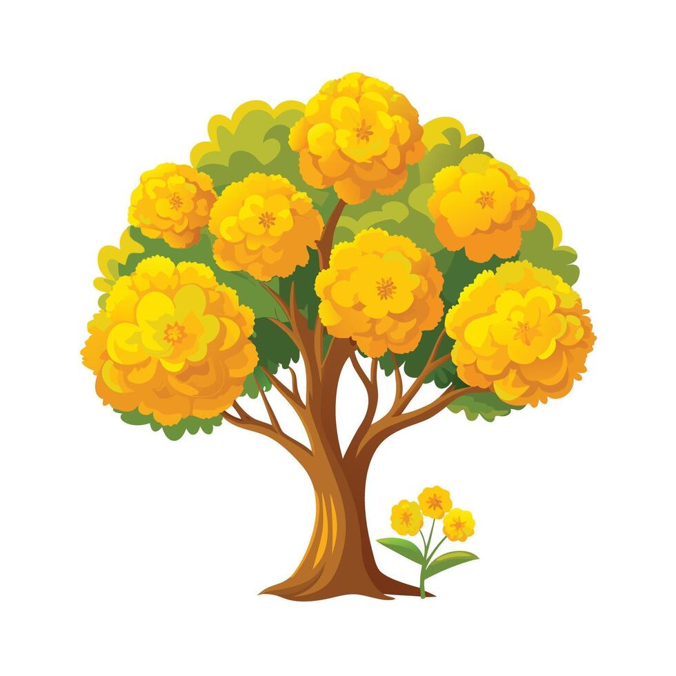 Beautiful Single Big Tree Illustration vector