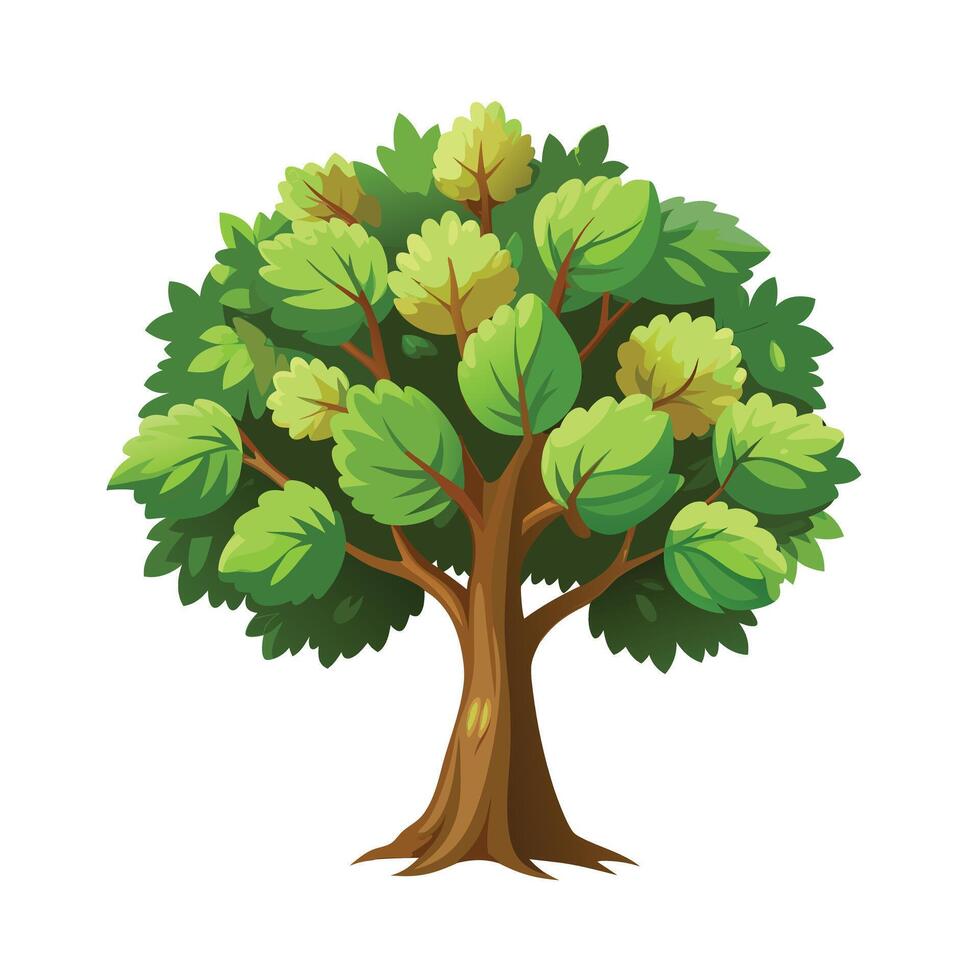 Beautiful Single Big Tree Illustration vector