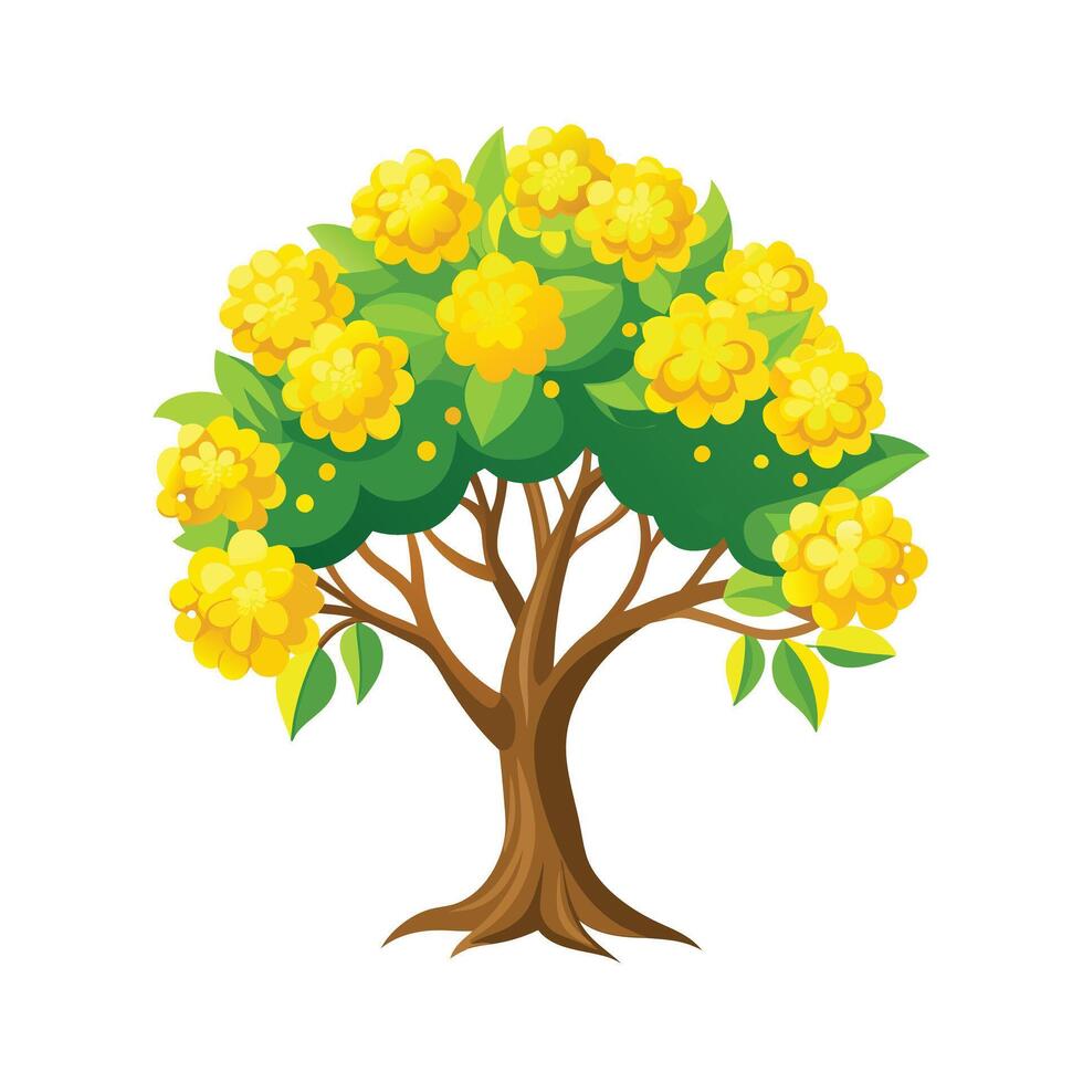 Beautiful Single Big Tree Illustration vector