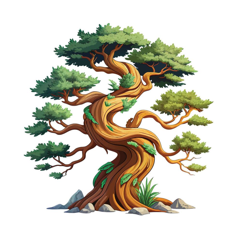 Beautiful Single Big Tree Illustration vector