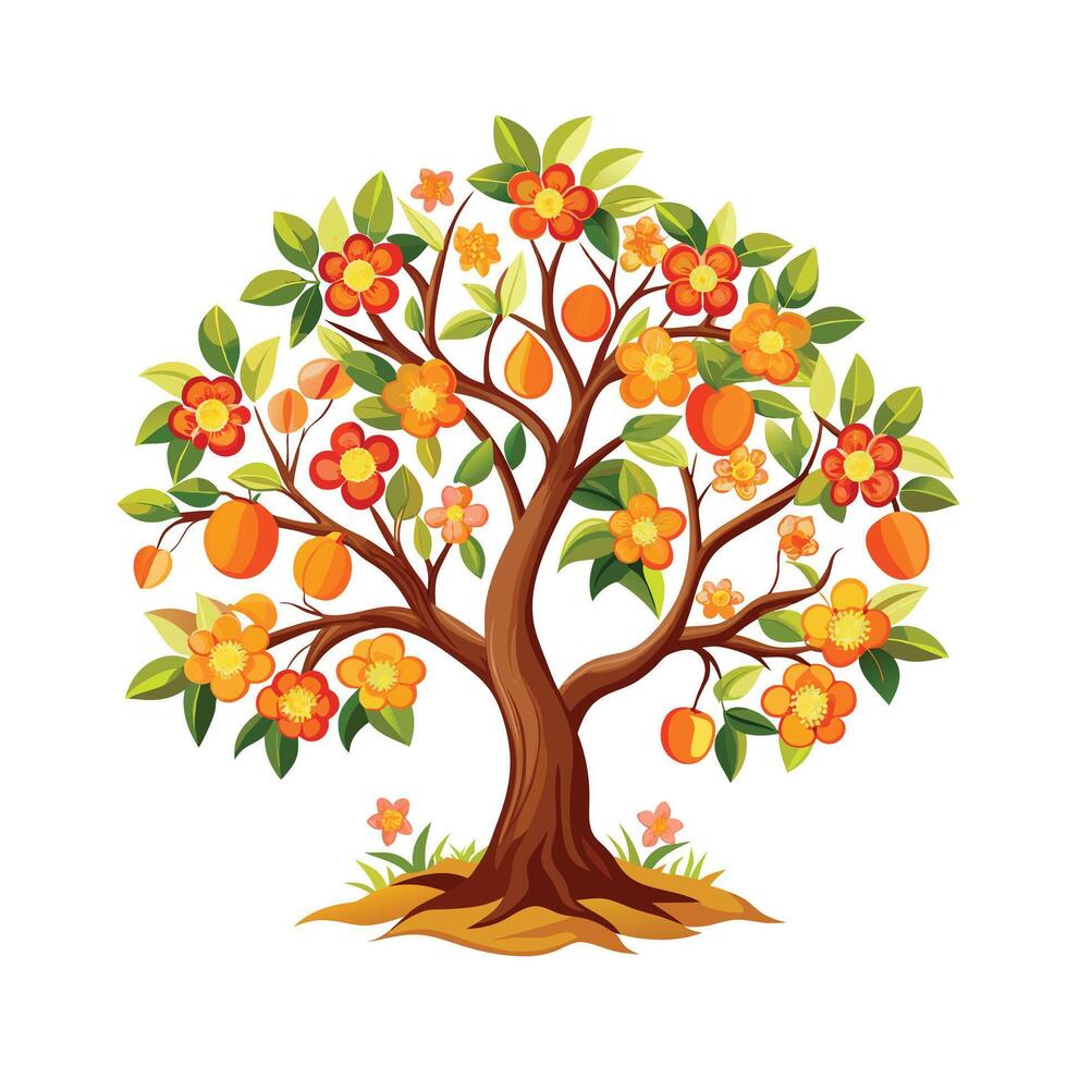 Beautiful Single Big Tree Illustration vector