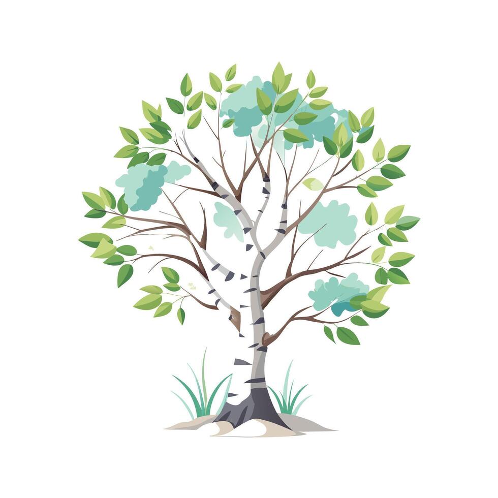 Beautiful Single Big Tree Illustration vector